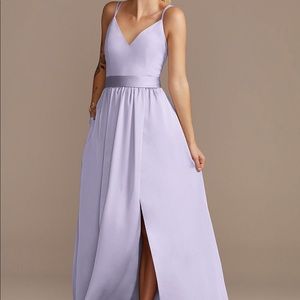 Double Spaghetti Strap Charmeuse Bridesmaid Dress